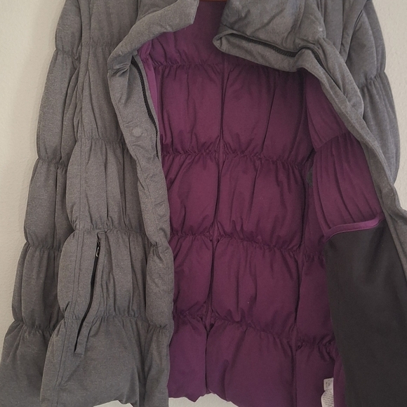 Athleta Limber convertible 2 In 1 Goose down jacket Grey Womens Large - Picture 2 of 8